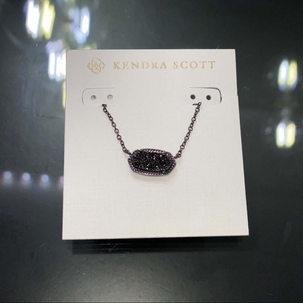 NEW! Kendra Scott Black / Gunmetal Elisa Necklace - Picture 3 of 4